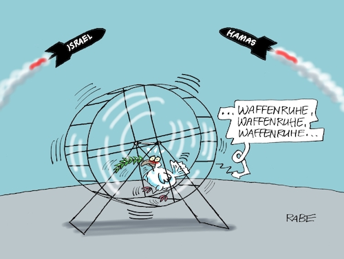 Cartoon: Durchgedrehtes (medium) by RABE tagged israel,palästina,juden,israelis,palästinenzer,siedlungen,gazastreifen,rabe,ralf,böhme,cartoon,karikatur,pressezeichnung,farbcartoon,tagescartoon,kind,kinderwagen,bombe,rakete,raketenabwehr,friedenstaube,hamsterrad,waffenruhe,waffenstillstand,israel,palästina,juden,israelis,palästinenzer,siedlungen,gazastreifen,rabe,ralf,böhme,cartoon,karikatur,pressezeichnung,farbcartoon,tagescartoon,kind,kinderwagen,bombe,rakete,raketenabwehr,friedenstaube,hamsterrad,waffenruhe,waffenstillstand