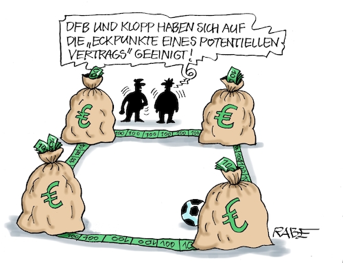 Cartoon: Eckpunkte (medium) by RABE tagged fußball,nagelsmann,spieler,wm,kader,usa,ball,sport,tor,spielfeld,schiedsrichter,videobeweis,rabe,ralf,böhme,cartoon,karikatur,pressezeichnung,farbcartoon,tagescartoon,hund,bundesliga,ballaballa,klopp,dfb,eckpunkte,nationaltreiner,jahresgehalt,red,bull,geld,euro,geldsack,fußball,nagelsmann,spieler,wm,kader,usa,ball,sport,tor,spielfeld,schiedsrichter,videobeweis,rabe,ralf,böhme,cartoon,karikatur,pressezeichnung,farbcartoon,tagescartoon,hund,bundesliga,ballaballa,klopp,dfb,eckpunkte,nationaltreiner,jahresgehalt,red,bull,geld,euro,geldsack