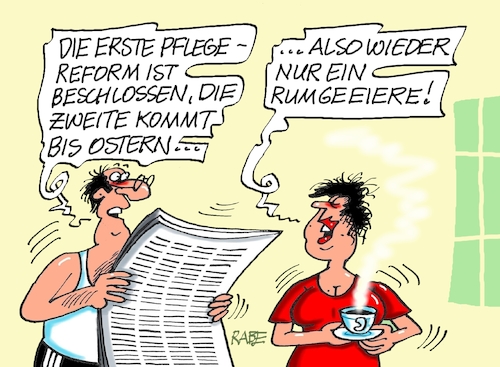 Cartoon: Eierei (medium) by RABE tagged merz,kanzler,koalition,union,spd,klingbeil,cartoon,karikatur,pressezeichnung,farbcartoon,tagescartoon,db,bahn,frühling,frühjahr,frühjahrsputz,ice,zug,blumenkasten,blumenkästen,esc,songcontest,reform,pflege,pflegereform,stufe,eierei,rumgeeiere,pflegegrad,merz,kanzler,koalition,union,spd,klingbeil,cartoon,karikatur,pressezeichnung,farbcartoon,tagescartoon,db,bahn,frühling,frühjahr,frühjahrsputz,ice,zug,blumenkasten,blumenkästen,esc,songcontest,reform,pflege,pflegereform,stufe,eierei,rumgeeiere,pflegegrad