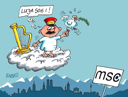 Cartoon: Ein bisschen Frieden (medium) by RABE tagged merz,kanzler,koalition,union,spd,klingbeil,cartoon,karikatur,pressezeichnung,farbcartoon,tagescartoon,bürokratie,verwaltung,beamte,modernisierung,monster,drachen,schwert,holzschwert,nägel,säge,sicherheit,sicherheitskonferenz,msc,münchen,aloisius,harve,himmel,wolke,ölzweig,friedenstaube,merz,kanzler,koalition,union,spd,klingbeil,cartoon,karikatur,pressezeichnung,farbcartoon,tagescartoon,bürokratie,verwaltung,beamte,modernisierung,monster,drachen,schwert,holzschwert,nägel,säge,sicherheit,sicherheitskonferenz,msc,münchen,aloisius,harve,himmel,wolke,ölzweig,friedenstaube