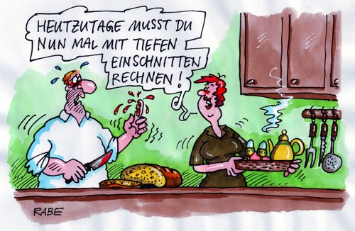 Cartoon: Einschnitte (medium) by RABE tagged soziale,einschnitte