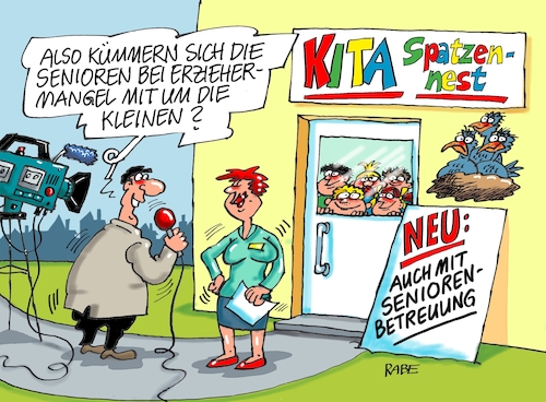 Cartoon: Erziehermangel (medium) by RABE tagged schulen,bildungswesen,lehrer,schüler,unterricht,gew,rabe,ralf,böhme,cartoon,karikatur,pressezeichnung,farbcartoon,tagescartoon,smartphone,handy,diktat,schulklasse,streik,kita,kindergarten,kinderbetreuung,senioren,rentner,seniorenbetreuung,kinderförderung,betreuungsqualität,west,ost,praxis,erzieher,erzieherinnen,schulen,bildungswesen,lehrer,schüler,unterricht,gew,rabe,ralf,böhme,cartoon,karikatur,pressezeichnung,farbcartoon,tagescartoon,smartphone,handy,diktat,schulklasse,streik,kita,kindergarten,kinderbetreuung,senioren,rentner,seniorenbetreuung,kinderförderung,betreuungsqualität,west,ost,praxis,erzieher,erzieherinnen