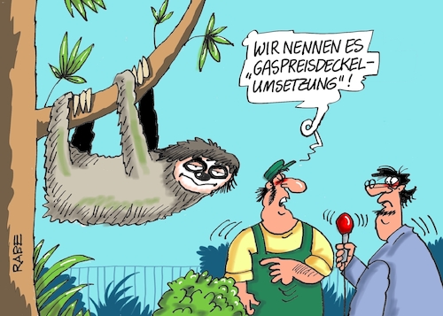 Cartoon: Faultierisches (medium) by RABE tagged gas,gassparen,gasnotstand,gasgeben,sanktionen,gasspeicher,gasheizung,rabe,ralf,böhme,cartoon,karikatur,pressezeichnung,farbcartoon,tagescartoon,robert,habeck,putin,ukrainekrieg,scholz,bundestag,energiepreisbremse,gaspreisdeckel,unternehmerhilfen,wumms,doppelwumms,tierpark,zoo,faultier,pfleger,gas,gassparen,gasnotstand,gasgeben,sanktionen,gasspeicher,gasheizung,rabe,ralf,böhme,cartoon,karikatur,pressezeichnung,farbcartoon,tagescartoon,robert,habeck,putin,ukrainekrieg,scholz,bundestag,energiepreisbremse,gaspreisdeckel,unternehmerhilfen,wumms,doppelwumms,tierpark,zoo,faultier,pfleger