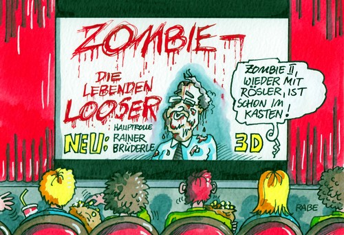 Cartoon: FDP-Zombies Neu (medium) by RABE tagged zombie,fdp,liberale,rösler,brüderle,landtagswahl,niedersachsen,machtkampf,parteispitze,rabe,ralf,böhme,cartoon,karikatur,chef,spitzenkandidat,bundestagswahlkampf,parteitag,fraktionsvorsitzender,bundesparteitag,bundestagswahl,untote,leichen,zombieland,kino,lichtspieltheater,kinovorführung,leinwand,oscar,zombie,fdp,liberale,rösler,brüderle,landtagswahl,niedersachsen,machtkampf,parteispitze,rabe,ralf,böhme,cartoon,karikatur,chef,spitzenkandidat,bundestagswahlkampf,parteitag,fraktionsvorsitzender,bundesparteitag,bundestagswahl,untote,leichen,zombieland,kino,lichtspieltheater,kinovorführung,leinwand,oscar