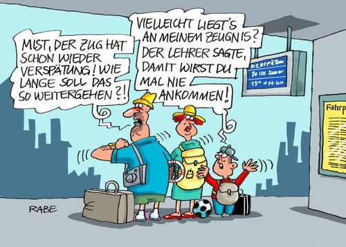 Cartoon: Ferienkalauer (medium) by RABE tagged ferien,ferienbeginn,zeugnisse,zeugnisausgabe,db,bahnsteig,reise,rabe,ralf,böhme,cartoon,karikatur,pressezeichnung,farbcartoon,tagescartoon,fernreisen,schüler,lehrer,reisegepäck,verspätung,ferien,ferienbeginn,zeugnisse,zeugnisausgabe,db,bahnsteig,reise,rabe,ralf,böhme,cartoon,karikatur,pressezeichnung,farbcartoon,tagescartoon,fernreisen,schüler,lehrer,reisegepäck,verspätung