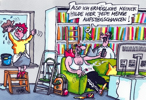 Cartoon: Frauenquote (medium) by RABE tagged frauenquote,frauen,aufstieg,aufstiegschance,chefetage,koalitionsgepräche,spd,cdu,rabe,ralf,böhme,cartoon,karikatur,pressezeichnung,farbcartoon,leiter,teitern,stufe,stufenleiter,hocker,hitsche,treppenleiter,haushaltsleiter,sprossen,mann,frua,ehepaar,chef,aufsichtsräte,quote,frauenanteil,management,vorstand,frauenquote,frauen,aufstieg,aufstiegschance,chefetage,koalitionsgepräche,spd,cdu,rabe,ralf,böhme,cartoon,karikatur,pressezeichnung,farbcartoon,leiter,teitern,stufe,stufenleiter,hocker,hitsche,treppenleiter,haushaltsleiter,sprossen,mann,frua,ehepaar,chef,aufsichtsräte,quote,frauenanteil,management,vorstand