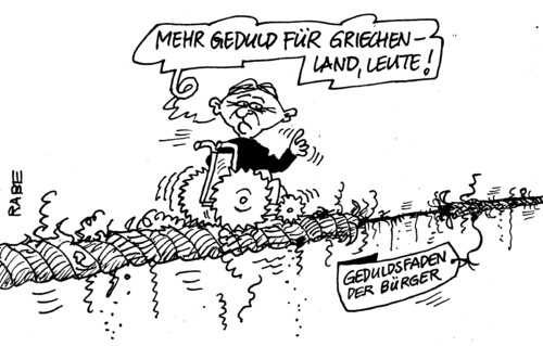 Cartoon: Geduldsprobe (medium) by RABE tagged geduld,geduldsfaden,schäuble,cdu,finanzminister,rollstuhl,bundestag,milliarden,griechenland,griechenlandhilfe,griechenlandpleite,euro,eurokrise,brüssel,schuldenschnitt,rettungsschirm,rettungspacket,rabe,ralf,böhme,cartoon,karikatur,bürger,steuerzahler,kosten,säge,sägeblatt,koalition,kanzlerin,kanzlermehrheit,milliardenhilfe,mehrheit,geduld,geduldsfaden,schäuble,cdu,finanzminister,rollstuhl,bundestag,milliarden,griechenland,griechenlandhilfe,griechenlandpleite,euro,eurokrise,brüssel,schuldenschnitt,rettungsschirm,rettungspacket,rabe,ralf,böhme,cartoon,karikatur,bürger,steuerzahler,kosten,säge,sägeblatt,koalition,kanzlerin,kanzlermehrheit,milliardenhilfe,mehrheit