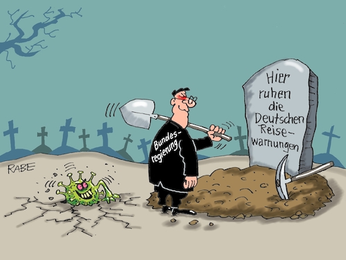 Cartoon: Geisterstunde (medium) by RABE tagged virus,corona,pandemie,coronakrise,rabe,ralf,böhme,cartoon,karikatur,pressezeichnung,farbcartoon,tagescartoon,viren,virenschutz,mundschutz,desinfektion,föderal,föderalismus,ländersache,reisewarnungen,eu,deutschland,reisefreiheit,lockerungen,friedhof,totengräber,zombies,mallorca,virus,corona,pandemie,coronakrise,rabe,ralf,böhme,cartoon,karikatur,pressezeichnung,farbcartoon,tagescartoon,viren,virenschutz,mundschutz,desinfektion,föderal,föderalismus,ländersache,reisewarnungen,eu,deutschland,reisefreiheit,lockerungen,friedhof,totengräber,zombies,mallorca