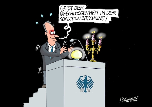 Cartoon: Geisterstunde (medium) by RABE tagged merz,kanzler,koalition,union,spd,klingbeil,cartoon,karikatur,pressezeichnung,farbcartoon,tagescartoon,db,bahn,frühling,frühjahr,frühjahrsputz,ice,zug,blumenkasten,blumenkästen,bundestag,rede,rednerpult,einigkeit,geschlossenheit,groko,auseinandersetzung,okultismus,geist,glaskugel,geisterbeschwörung,bas,streit,reform,schulden,merz,kanzler,koalition,union,spd,klingbeil,cartoon,karikatur,pressezeichnung,farbcartoon,tagescartoon,db,bahn,frühling,frühjahr,frühjahrsputz,ice,zug,blumenkasten,blumenkästen,bundestag,rede,rednerpult,einigkeit,geschlossenheit,groko,auseinandersetzung,okultismus,geist,glaskugel,geisterbeschwörung,bas,streit,reform,schulden