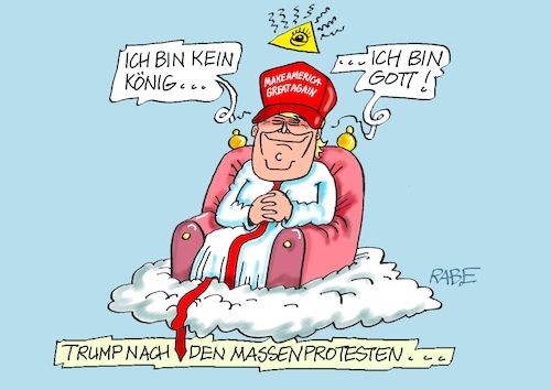 Cartoon: Gott (medium) by RABE tagged trump,kanada,gipfel,gipfeltreffen,staatschefs,rabe,ralf,böhme,cartoon,karikatur,pressezeichnung,farbcartoon,tagescartoon,gespenst,geist,angst,donald,usa,nato,natoaustritt,schild,gott,könig,king,massenproteste,himmel,auge,wolke,trump,kanada,gipfel,gipfeltreffen,staatschefs,rabe,ralf,böhme,cartoon,karikatur,pressezeichnung,farbcartoon,tagescartoon,gespenst,geist,angst,donald,usa,nato,natoaustritt,schild,gott,könig,king,massenproteste,himmel,auge,wolke