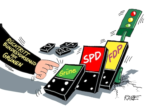 Cartoon: Grünes Domino (medium) by RABE tagged ampel,ampelregierung,rot,grün,gelb,fdp,spd,grüne,rabe,ralf,böhme,cartoon,karikatur,pressezeichnung,farbcartoon,tagescartoon,inflation,bundesvorstand,domino,dominodeine,rücktritt,neustart,neuanfang,fall,ricarda,lang,nouripour,ampel,ampelregierung,rot,grün,gelb,fdp,spd,grüne,rabe,ralf,böhme,cartoon,karikatur,pressezeichnung,farbcartoon,tagescartoon,inflation,bundesvorstand,domino,dominodeine,rücktritt,neustart,neuanfang,fall,ricarda,lang,nouripour