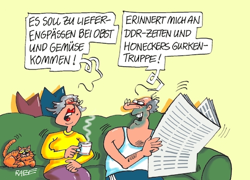 Cartoon: Gurkentruppe (medium) by RABE tagged corona,bildung,bildungsminister,kanzleramt,bildungskonferenz,lehrerkonferenz,laptop,ausstatung,digitalisierung,bildungsmonitor,internetzugan,wlan,aufwachen,eu,grenzkontrollen,supermarkt,obst,gemuse,gurken,gurkentruppe,lieferung,warteschlange,ddr,erich,honecker,sed,regimestaat,lockdown,shutdown,fallzahlen,rki,impfstoff,schnelltest,engpass,corona,bildung,bildungsminister,kanzleramt,bildungskonferenz,lehrerkonferenz,laptop,ausstatung,digitalisierung,bildungsmonitor,internetzugan,wlan,aufwachen,eu,grenzkontrollen,supermarkt,obst,gemuse,gurken,gurkentruppe,lieferung,warteschlange,ddr,erich,honecker,sed,regimestaat,lockdown,shutdown,fallzahlen,rki,impfstoff,schnelltest,engpass