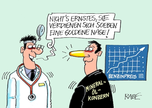 Cartoon: Guter Riecher (medium) by RABE tagged merz,kanzler,koalition,union,spd,klingbeil,cartoon,karikatur,pressezeichnung,farbcartoon,tagescartoon,bürokratie,verwaltung,beamte,modernisierung,monster,drachen,schwert,holzschwert,nägel,säge,hno,arzt,patient,nase,gold,irankrieg,ölkonzern,gewinn,preisanstieg,benzinpreis,spritpreisanstieg,rohöl,preisregulierung,kartellamt,reiche,merz,kanzler,koalition,union,spd,klingbeil,cartoon,karikatur,pressezeichnung,farbcartoon,tagescartoon,bürokratie,verwaltung,beamte,modernisierung,monster,drachen,schwert,holzschwert,nägel,säge,hno,arzt,patient,nase,gold,irankrieg,ölkonzern,gewinn,preisanstieg,benzinpreis,spritpreisanstieg,rohöl,preisregulierung,kartellamt,reiche