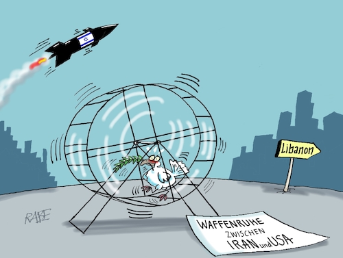 Cartoon: Hamsterrad (medium) by RABE tagged trump,präsident,usa,donald,einmarsch,erstürmung,cartoon,karikatur,pressezeichnung,rabe,ralf,böhme,farbcartoon,tagescartoon,venezuela,südamerika,maduro,regimewechsel,weltordnung,kongress,völkerrecht,iran,israel,irankrieg,straße,von,hormus,nato,waffenruhe,waffenstillstand,laufrad,hamsterrad,taube,frieden,friedenstaube,libanon,beschuss,trump,präsident,usa,donald,einmarsch,erstürmung,cartoon,karikatur,pressezeichnung,rabe,ralf,böhme,farbcartoon,tagescartoon,venezuela,südamerika,maduro,regimewechsel,weltordnung,kongress,völkerrecht,iran,israel,irankrieg,straße,von,hormus,nato,waffenruhe,waffenstillstand,laufrad,hamsterrad,taube,frieden,friedenstaube,libanon,beschuss