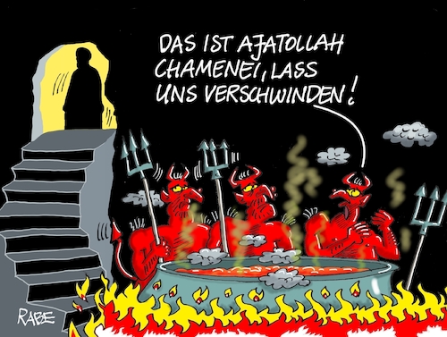 Cartoon: Höllische Angst (medium) by RABE tagged merz,kanzler,koalition,union,spd,klingbeil,cartoon,karikatur,pressezeichnung,farbcartoon,tagescartoon,bürokratie,verwaltung,beamte,modernisierung,monster,drachen,schwert,holzschwert,nägel,säge,hölle,teufel,usa,trump,großangeriff,iran,israel,golfregion,ajatollah,chamenei,angst,merz,kanzler,koalition,union,spd,klingbeil,cartoon,karikatur,pressezeichnung,farbcartoon,tagescartoon,bürokratie,verwaltung,beamte,modernisierung,monster,drachen,schwert,holzschwert,nägel,säge,hölle,teufel,usa,trump,großangeriff,iran,israel,golfregion,ajatollah,chamenei,angst