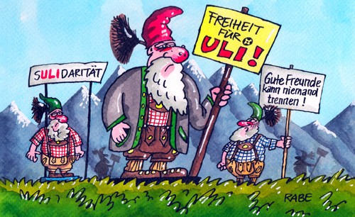 Cartoon: Hoeneßzwerge (medium) by RABE tagged uli,hoeneß,fc,bayern,münchen,präsident,bayernpräsident,landesgericht,haftstrafe,steuerbetrug,steuerhinterziehung,selbstanzeige,finanzamt,richter,verteidiger,steuerparadies,staatsanwalt,revision,justizpalast,einzelzelle,knast,garten,gartenzwerge,alpen,berge,rabe,ralf,böhme,cartoon,karikatur,pressezeichnung,farbcartoonn,vortand,vorstände,vw,alianz,telekom,addidas,bmw,bayernarena,uli,hoeneß,fc,bayern,münchen,präsident,bayernpräsident,landesgericht,haftstrafe,steuerbetrug,steuerhinterziehung,selbstanzeige,finanzamt,richter,verteidiger,steuerparadies,staatsanwalt,revision,justizpalast,einzelzelle,knast,garten,gartenzwerge,alpen,berge,rabe,ralf,böhme,cartoon,karikatur,pressezeichnung,farbcartoonn,vortand,vorstände,vw,alianz,telekom,addidas,bmw,bayernarena