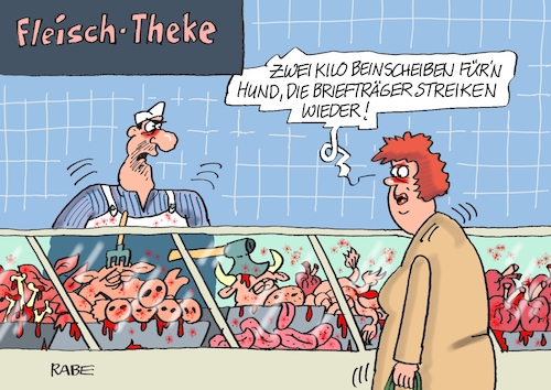 Cartoon: Hund wartet auf Briefträger (medium) by RABE tagged post,streik,briefträger,gewerkschaften,warnstreik,kunden,briefe,pakete,lohnerhöhung,postkunden,rabe,ralf,böhme,cartoon,karikatur,pressezeichnung,farbcartoon,tagescartoon,corona,hund,bein,fleischtheke,wade,biss,hundebiss,beinscheibe,fleischknochen,post,streik,briefträger,gewerkschaften,warnstreik,kunden,briefe,pakete,lohnerhöhung,postkunden,rabe,ralf,böhme,cartoon,karikatur,pressezeichnung,farbcartoon,tagescartoon,corona,hund,bein,fleischtheke,wade,biss,hundebiss,beinscheibe,fleischknochen