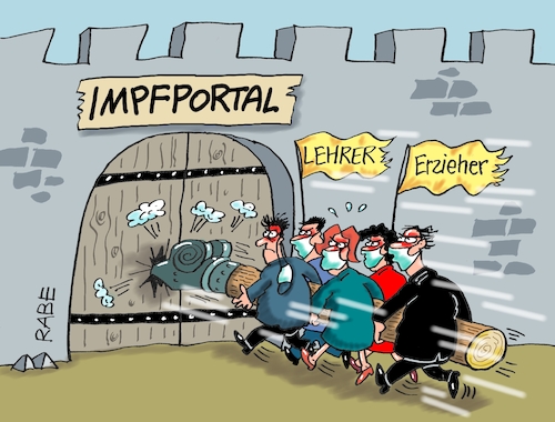 Cartoon: Impfportalela (medium) by RABE tagged corona,schnelltest,flughäfen,bahnhöfe,reiserückkehrer,testpflicht,markus,söder,bußgelder,ber,hauptstadtflughafen,eröffnung,fluggäste,viren,maskenpflicht,abstandsregeln,impfportal,impfdosen,atrazeneca,lehrer,erzieher,kita,schulen,spahn,selbsttest,burg,portal,burgtor,erstürmung,lockdown,lockerungen,corona,schnelltest,flughäfen,bahnhöfe,reiserückkehrer,testpflicht,markus,söder,bußgelder,ber,hauptstadtflughafen,eröffnung,fluggäste,viren,maskenpflicht,abstandsregeln,impfportal,impfdosen,atrazeneca,lehrer,erzieher,kita,schulen,spahn,selbsttest,burg,portal,burgtor,erstürmung,lockdown,lockerungen