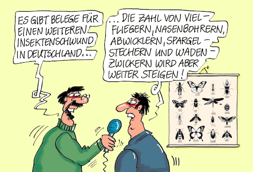 Cartoon: Insektensterben (medium) by RABE tagged klimawandel,umwelt,umweltministerin,schulze,sp,klimapreis,heizung,auto,rabe,ralf,böhme,cartoon,karikatur,pressezeichnung,farbcartoon,tagescartoon,brücke,bettler,verkehr,klimaprämie,friday,for,future,insekten,insektensterben,insektenschwund,deutschland,insektenrückgang,nasenbohrer,vielflieger,wadenzwicker,abwickler,spargelstecher,klimawandel,umwelt,umweltministerin,schulze,sp,klimapreis,heizung,auto,rabe,ralf,böhme,cartoon,karikatur,pressezeichnung,farbcartoon,tagescartoon,brücke,bettler,verkehr,klimaprämie,friday,for,future,insekten,insektensterben,insektenschwund,deutschland,insektenrückgang,nasenbohrer,vielflieger,wadenzwicker,abwickler,spargelstecher