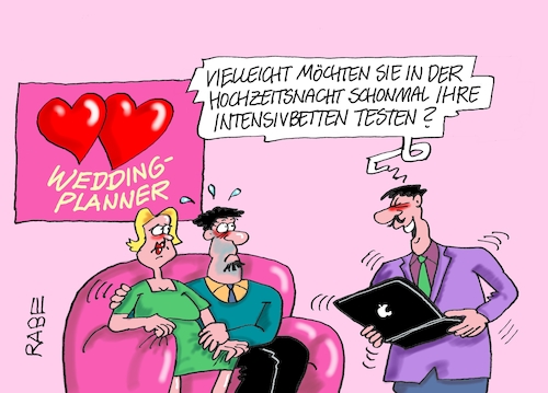 Cartoon: Intensive Hochzeitsnacht (medium) by RABE tagged corona,schnelltest,flughäfen,bahnhöfe,reiserückkehrer,testpflicht,markus,söder,bußgelder,ber,hauptstadtflughafen,eröffnung,fluggäste,viren,maskenpflicht,abstandsregeln,party,hochzeit,wedding,weddingplanner,hochzeitsnacht,test,intensivstation,intensivbetten,ehepaar,hochzeitspaar,trauung,corona,schnelltest,flughäfen,bahnhöfe,reiserückkehrer,testpflicht,markus,söder,bußgelder,ber,hauptstadtflughafen,eröffnung,fluggäste,viren,maskenpflicht,abstandsregeln,party,hochzeit,wedding,weddingplanner,hochzeitsnacht,test,intensivstation,intensivbetten,ehepaar,hochzeitspaar,trauung