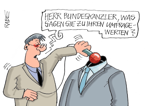 Cartoon: Kanzler kopflos (medium) by RABE tagged ampelregierung,scholz,spd,grüne,fdp,lindner,kinder,kindergrundsicherung,rabe,ralf,böhme,cartoon,karikatur,pressezeichnung,farbcartoon,tagescartoon,hausmeister,ohren,zähne,umfragewerte,umfragetief,politbarometer,interview,mikro,mikrophon,kopflosigkeit,leere,ampelregierung,scholz,spd,grüne,fdp,lindner,kinder,kindergrundsicherung,rabe,ralf,böhme,cartoon,karikatur,pressezeichnung,farbcartoon,tagescartoon,hausmeister,ohren,zähne,umfragewerte,umfragetief,politbarometer,interview,mikro,mikrophon,kopflosigkeit,leere