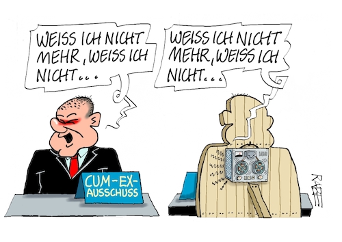 Cartoon: Klare Ansage (medium) by RABE tagged cum,ex,wirecard,olaf,scholz,untersuchungsausschuß,rabe,ralf,böhme,cartoon,karikatur,pressezeichnung,farbcartoon,tagescartoon,betrug,vetternwirtschaft,eimer,ausschüttung,verantwortung,band,tonband,bandansage,scholzomat,aussage,tonbandgerät,cum,ex,wirecard,olaf,scholz,untersuchungsausschuß,rabe,ralf,böhme,cartoon,karikatur,pressezeichnung,farbcartoon,tagescartoon,betrug,vetternwirtschaft,eimer,ausschüttung,verantwortung,band,tonband,bandansage,scholzomat,aussage,tonbandgerät