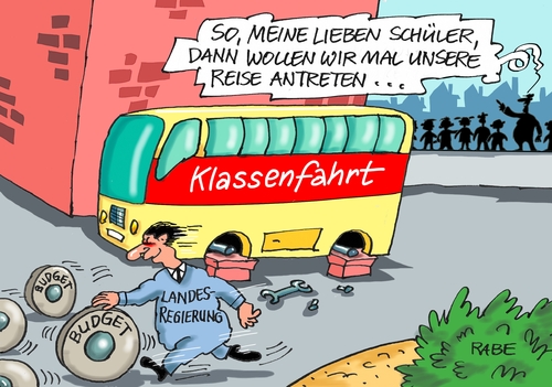 Cartoon: Klassenfahrten (medium) by RABE tagged klasse,schulklasse,klassenfahrten,landesregierung,kürzungen,schulamt,bildungsministerium,reisebus,budget,schüler,lehrer,finanzen,klassenkasse,rabe,ralf,böhme,cartoon,karikatur,pressezeichnung,farbcartoon,tagescartoon,reifen,räder,felgen,straße,mantage,klasse,schulklasse,klassenfahrten,landesregierung,kürzungen,schulamt,bildungsministerium,reisebus,budget,schüler,lehrer,finanzen,klassenkasse,rabe,ralf,böhme,cartoon,karikatur,pressezeichnung,farbcartoon,tagescartoon,reifen,räder,felgen,straße,mantage