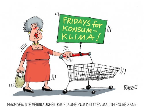 Cartoon: Konsumklima (medium) by RABE tagged klimawandel,umwelt,umweltministerin,schulze,sp,klimapreis,heizung,auto,rabe,ralf,böhme,cartoon,karikatur,pressezeichnung,farbcartoon,tagescartoon,brücke,bettler,verkehr,klimaprämie,friday,for,future,kauflaune,verbraucher,käufer,konsum,konsumklima,klimaindex,korbwagen,supermarkt,klimawandel,umwelt,umweltministerin,schulze,sp,klimapreis,heizung,auto,rabe,ralf,böhme,cartoon,karikatur,pressezeichnung,farbcartoon,tagescartoon,brücke,bettler,verkehr,klimaprämie,friday,for,future,kauflaune,verbraucher,käufer,konsum,konsumklima,klimaindex,korbwagen,supermarkt