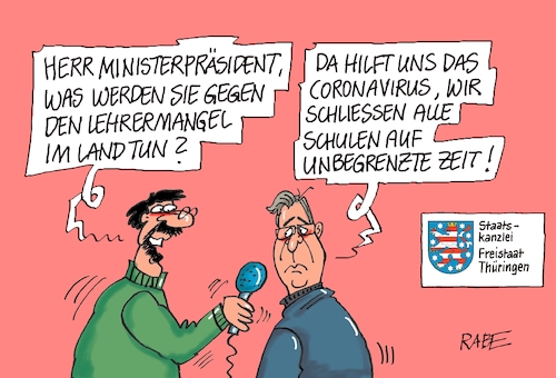 Cartoon: Lehrermangel (medium) by RABE tagged landtagswahl,thüringen,erfurt,ramelow,kemmerich,fdp,akk,rücktritt,höcke,minderheitsregierung,kanzleramt,domino,dominospiel,cdu,dominosteine,hirte,afd,schraubstock,unvereinbarkeitsbeschluss,lehrer,bildung,freistaat,lehrermangel,schulschließung,corona,coronavirus,vorsichtsmaßnahme,landtagswahl,thüringen,erfurt,ramelow,kemmerich,fdp,akk,rücktritt,höcke,minderheitsregierung,kanzleramt,domino,dominospiel,cdu,dominosteine,hirte,afd,schraubstock,unvereinbarkeitsbeschluss,lehrer,bildung,freistaat,lehrermangel,schulschließung,corona,coronavirus,vorsichtsmaßnahme