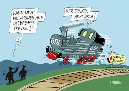 Cartoon: Lok what you done (medium) by RABE tagged bahn,db,gdl,lok,lokführergewerkschaft,gewerkschaft,weselsky,rabe,ralf,böhme,cartoon,karikatur,pressezeichnung,farbcartoon,tagescartoon,streik,schiene,lokomotive,bahnstreik,bremse,gleis,lohnerhöhung,tarifvertrag,gehaltserhöhung,anpassung,bahn,db,gdl,lok,lokführergewerkschaft,gewerkschaft,weselsky,rabe,ralf,böhme,cartoon,karikatur,pressezeichnung,farbcartoon,tagescartoon,streik,schiene,lokomotive,bahnstreik,bremse,gleis,lohnerhöhung,tarifvertrag,gehaltserhöhung,anpassung