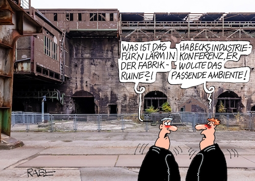 Cartoon: Lost Places (medium) by RABE tagged ampel,ampelregierung,rot,grün,gelb,fdp,spd,grüne,rabe,ralf,böhme,cartoon,karikatur,pressezeichnung,farbcartoon,tagescartoon,inflation,einkommen,rente,rentenpaket,bruch,streit,neuwahlen,habeck,industrie,konferenz,industriekonferenz,ruine,fabrikhalle,industriebrache,ampel,ampelregierung,rot,grün,gelb,fdp,spd,grüne,rabe,ralf,böhme,cartoon,karikatur,pressezeichnung,farbcartoon,tagescartoon,inflation,einkommen,rente,rentenpaket,bruch,streit,neuwahlen,habeck,industrie,konferenz,industriekonferenz,ruine,fabrikhalle,industriebrache