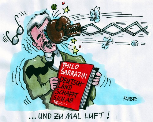 Cartoon: Luftschaffen (medium) by RABE tagged sarrazin,thilo,deutschland,schafft,sich,ab,migranten,türken,kopftuch,ausländerbehörde,eingliederung,einbürgerungstest,deutschtest,buch,buchlesung,spd,parteiausschlußverfahren,boxen,boxhandschuh,veilchen,nase,auge,zahnlücke,brille,thilo sarrazin,deutschland,migranten,türken,kopftuch,ausländerbehörde,eingliederung,einbürgerungstest,deutsch,thilo,sarrazin