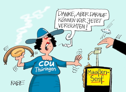 Cartoon: Maaßrettich Senf (medium) by RABE tagged thüringen,landtag,erfurt,cdu,hans,georg,maaßen,rabe,ralf,böhme,cartoon,karikatur,pressezeichnung,farbcartoon,tagescartoon,bratwurst,senf,senfbehälter,wahlkampf,landtagswahl,bundestagswahl,spitzenkandidat,afd,rechte,thüringen,landtag,erfurt,cdu,hans,georg,maaßen,rabe,ralf,böhme,cartoon,karikatur,pressezeichnung,farbcartoon,tagescartoon,bratwurst,senf,senfbehälter,wahlkampf,landtagswahl,bundestagswahl,spitzenkandidat,afd,rechte