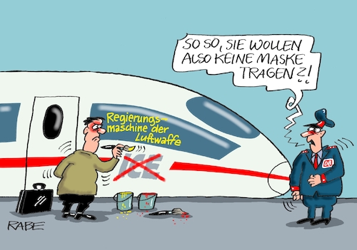 Cartoon: Maskerade (medium) by RABE tagged corona,kliniken,intensivbetten,überbelegung,op,operationen,omikron,boosterimpfung,coronamaßnahmen,coronakurs,lockerungen,märz,freedomday,schutzmaßnahmen,herbst,maskenpflicht,ice,zug,bahn,flugzeug,bundesluftwaffe,luftwaffe,kanada,kanadareise,kanadaflug,kanzler,habeck,journalisten,test,corona,kliniken,intensivbetten,überbelegung,op,operationen,omikron,boosterimpfung,coronamaßnahmen,coronakurs,lockerungen,märz,freedomday,schutzmaßnahmen,herbst,maskenpflicht,ice,zug,bahn,flugzeug,bundesluftwaffe,luftwaffe,kanada,kanadareise,kanadaflug,kanzler,habeck,journalisten,test