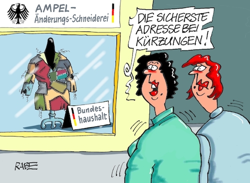 Cartoon: Maßschneiderei (medium) by RABE tagged ampelregierung,scholz,spd,grüne,fdp,lindner,kinder,kindergrundsicherung,rabe,ralf,böhme,cartoon,karikatur,pressezeichnung,farbcartoon,tagescartoon,hausmeister,ohren,zähne,schuldenbremse,bundeshaushalt,haushaltsausschuß,haushaltsdebatte,kürzungen,änderungen,schneiderei,ampelregierung,scholz,spd,grüne,fdp,lindner,kinder,kindergrundsicherung,rabe,ralf,böhme,cartoon,karikatur,pressezeichnung,farbcartoon,tagescartoon,hausmeister,ohren,zähne,schuldenbremse,bundeshaushalt,haushaltsausschuß,haushaltsdebatte,kürzungen,änderungen,schneiderei