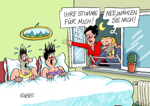 Cartoon: Mit Sahra im Bett (medium) by RABE tagged ampel,ampelregierung,rot,grün,gelb,fdp,spd,grüne,rabe,ralf,böhme,cartoon,karikatur,pressezeichnung,farbcartoon,tagescartoon,inflation,einkommen,rente,rentenpaket,bruch,streit,neuwahlenwahlkampf,partei,bsw,sahra,wagenknecht,lindner,bundestagsmandat,fünfprozenthürde,stimme,leiter,nacht,schlafzimmer,ehepaar,bett,schlafzimmerfenster,fensterln,ampel,ampelregierung,rot,grün,gelb,fdp,spd,grüne,rabe,ralf,böhme,cartoon,karikatur,pressezeichnung,farbcartoon,tagescartoon,inflation,einkommen,rente,rentenpaket,bruch,streit,neuwahlenwahlkampf,partei,bsw,sahra,wagenknecht,lindner,bundestagsmandat,fünfprozenthürde,stimme,leiter,nacht,schlafzimmer,ehepaar,bett,schlafzimmerfenster,fensterln