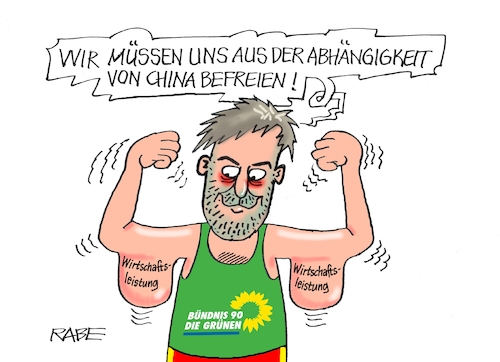 Cartoon: Muskelprotz (medium) by RABE tagged krise,krisenzeiten,klimakrise,ukrainekrieg,inflation,rückzug,rabe,ralf,böhme,cartoon,karikatur,pressezeichnung,farbcartoon,tagescartoon,habeck,wirtschaftsminister,grüne,wirtschaftsleistung,aufschwung,handelskrieg,handelsbeziehungen,china,peking,abhängigkeit,krise,krisenzeiten,klimakrise,ukrainekrieg,inflation,rückzug,rabe,ralf,böhme,cartoon,karikatur,pressezeichnung,farbcartoon,tagescartoon,habeck,wirtschaftsminister,grüne,wirtschaftsleistung,aufschwung,handelskrieg,handelsbeziehungen,china,peking,abhängigkeit