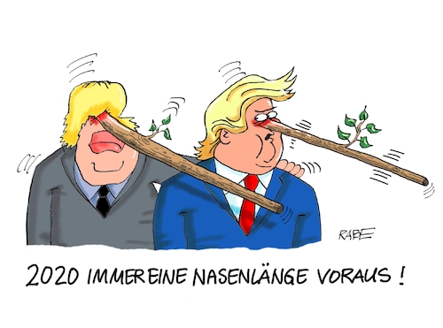 Cartoon: Nasenbären (medium) by RABE tagged brexit,no,deal,johnson,boris,downing,street,austritt,eu,brüssel,london,rabe,ralf,böhme,cartoon,karikatur,pressezeichnung,farbcartoon,tagescartoon,may,juncker,luxemburg,trump,usa,washington,präsident,white,house,nase,nasen,nasenlänge,pinoccio,holz,neujahr,prosit,silvester,jahreswechsel,brexit,no,deal,johnson,boris,downing,street,austritt,eu,brüssel,london,rabe,ralf,böhme,cartoon,karikatur,pressezeichnung,farbcartoon,tagescartoon,may,juncker,luxemburg,trump,usa,washington,präsident,white,house,nase,nasen,nasenlänge,pinoccio,holz,neujahr,prosit,silvester,jahreswechsel