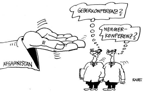 Cartoon: Nehmer (medium) by RABE tagged geberkonferenz,geber,tokio,nehmer,nehmerkonferenz,afghanistan,karsai,präsident,afghanistankrieg,wiederaufbau,euro,hilfe,unterstützung,bettler,behörden,schulden,schuldenkrise,verbündete,bundeswehr,tokio,nehmerkonferenz,afghanistan,präsident,afghanistankrieg,wiederaufbau,geberkonferenz