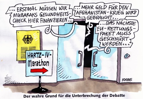 Cartoon: Nochmal Hartz IV (medium) by RABE tagged hartz,iv,debatte,empfänger,regelsatz,regelsatzanhebung,erhöhung,bundesregierung,arbeitsministerin,opposition,parteien,cdu,fdp,spd,grüne,linke,mubarak,gesundheitscheck,ägypten,euro,krise,sozialhilfe,arbeitsamt,afghanistanhilfe,afghanistankrieg,guttenberg,eu,rettungspaket,soforthilfe,labern,hartz,empfänger,erhöhung,arbeitslosigkeit,arbeitslos,arbeitsministerin,bundesregierung