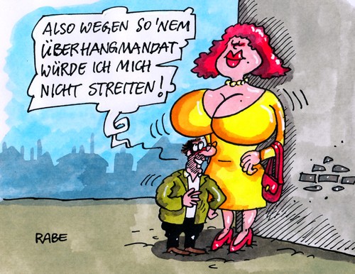 Cartoon: Oberüberhangweite (medium) by RABE tagged überhang,überhangmandat,karlsruhe,bundesverfassungsgericht,verfassungsgericht,wahlen,bundestagswahl,wähler,wahlrecht,verfassungswidrig,streitpunkt,bundesregierung,sitze,bundestag,mann,frau,liebe,oberweite,busen,büstenhalter,brüste,streit