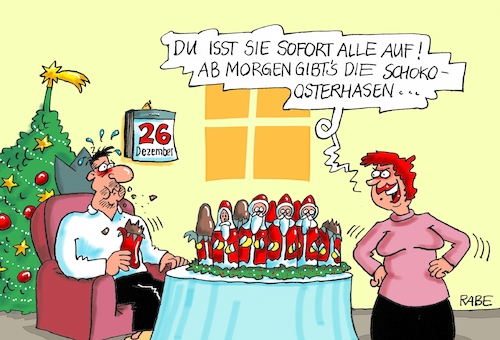 Cartoon: Osterhasen (medium) by RABE tagged weihnachten,feiertage,essen,schlemmen,schokolade,weihnachtsmänner,rabe,ralf,böhme,cartoon,karikatur,pressezeichnung,farbcartoon,tagescartoon,abnehmen,kaufhalle,ostern,osterhasen,weihnachten,feiertage,essen,schlemmen,schokolade,weihnachtsmänner,rabe,ralf,böhme,cartoon,karikatur,pressezeichnung,farbcartoon,tagescartoon,abnehmen,kaufhalle,ostern,osterhasen