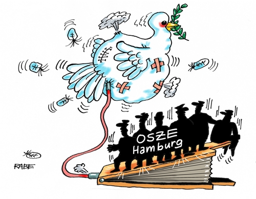 Cartoon: Osze Hamburg (medium) by RABE tagged osze,hamburg,steinmeier,aussenministerkonferenz,sicherheit,frieden,krieg,waffenstopp,rabe,ralf,böhme,cartoon,karikatur,pressezeichnung,farbcartoon,tagescartoon,freidensverhandlungen,syrien,russland,usa,blasebalg,friedenstaube,oelzweig,osze,hamburg,steinmeier,aussenministerkonferenz,sicherheit,frieden,krieg,waffenstopp,rabe,ralf,böhme,cartoon,karikatur,pressezeichnung,farbcartoon,tagescartoon,freidensverhandlungen,syrien,russland,usa,blasebalg,friedenstaube,oelzweig