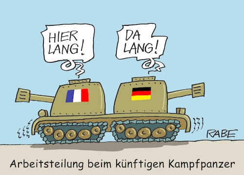 Cartoon: Panzerprojekt (medium) by RABE tagged bundeswehr,pistorius,kriegstüchtigkeit,deutschland,armee,cartoon,karikatur,pressezeichnung,farbcartoon,tagescartoon,kriegsführung,frankreich,partnerschaft,paris,macron,panzer,kampfpanzer,arbeitsteilung,richtung,panzerbau,kampfpanzerprojekt,rüstungsindustrie,bundeswehr,pistorius,kriegstüchtigkeit,deutschland,armee,cartoon,karikatur,pressezeichnung,farbcartoon,tagescartoon,kriegsführung,frankreich,partnerschaft,paris,macron,panzer,kampfpanzer,arbeitsteilung,richtung,panzerbau,kampfpanzerprojekt,rüstungsindustrie