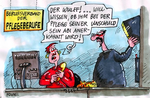 Cartoon: Pflegeleichtes (medium) by RABE tagged wulff,wulffen,bettina,bundespräsident,staatsoberhaupt,cdu,merkel,kanzlerin,transparenz,rücktritt,privatkredit,bild,bildzeitung,diekmann,mailbox,pflege,pfleger,pflegeberuf,krankenpfleger,altenpfleger,unschuld,unschuldslamm,anerkennung,eu,abitur,ausbildung,zwölf,klassenabschluss,wulff,bundespräsident,staatsoberhaupt,cdu,merkel,kanzlerin,transparenz,rücktritt,privatkredit,bild,bildzeitung,diekmann,pflege