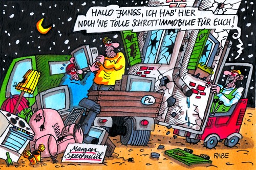 Cartoon: Polnische Sperrmüllhändler (medium) by RABE tagged schrott,abfall,müll,sperrmüll,sperrmüllsammlung,illegal,müllhalde,sammlung,polen,pkw,rabe,ralf,böhme,cartoon,karikatur,elektroschrott,kühlschrank,waschmaschine,computer,pc,rechner,fernseher,radio,müllhändler,müllabfuhr,mülltrennung,ordnungsamt,stadtverwaktung,polizei,schrott,abfall,müll,sperrmüll,sperrmüllsammlung,illegal,müllhalde,sammlung,polen,pkw,rabe,ralf,böhme,cartoon,karikatur,elektroschrott,kühlschrank,waschmaschine,computer,pc,rechner,fernseher,radio,müllhändler,müllabfuhr,mülltrennung,ordnungsamt,stadtverwaktung,polizei