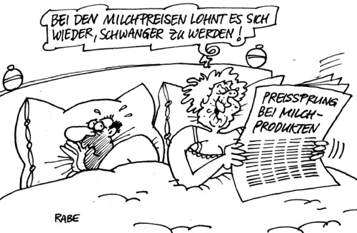 Cartoon: Preispolitik (medium) by RABE tagged preis,preise,euro,milch,milchpreise,preispolitik,krise,eurokrise,bauern,milchvieh,rabe,ralf,böhme,cartoon,karikatur,molkerei,molkereiprodukte,käse,joghurt,quark,schwanger,schwangerschaft,beischlaf,geschlechtsverkehr,mann,frau,ehepaar,bett,schlafzimmer,preissprung,preiserhöhung,handel,supermarkt,kühlregal,preis,preise,euro,milch,milchpreise,preispolitik,krise,eurokrise,bauern,milchvieh,rabe,ralf,böhme,cartoon,karikatur,molkerei,molkereiprodukte,käse,joghurt,quark,schwanger,schwangerschaft,sex,beischlaf,geschlechtsverkehr,mann,frau,ehepaar,bett,schlafzimmer,preissprung,preiserhöhung,handel,supermarkt,kühlregal