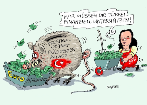 Cartoon: Prestigeprojekt (medium) by RABE tagged spd,nahles,umfragewerte,afd,wählergunst,prozent,rabe,ralf,böhme,cartoon,karikatur,pressezeichnung,farbcartoon,tagescartoon,baum,raben,tante,scholz,groko,koalitionsstreit,asylstreit,asylkompromiss,türkei,hile,prestigeobjekt,präsidentenpalast,erdogan,natopartner,rentengarantie,euro,eu,spd,nahles,umfragewerte,afd,wählergunst,prozent,rabe,ralf,böhme,cartoon,karikatur,pressezeichnung,farbcartoon,tagescartoon,baum,raben,tante,scholz,groko,koalitionsstreit,asylstreit,asylkompromiss,türkei,hile,prestigeobjekt,präsidentenpalast,erdogan,natopartner,rentengarantie,euro,eu