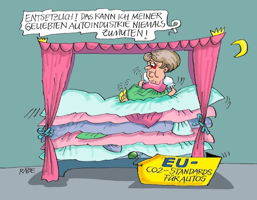 Cartoon: Prinzesschen auf der Erbse (medium) by RABE tagged vw,dieselgat,abgasskandal,vorstan,vorstandschef,winterkorn,anklage,haftbefehl,rab,ralf,böhme,cartoon,karikatur,pressezeichnung,farbcartoon,tagescartoon,polizei,eu,abgasnorm,co,zwei,märchen,prinzessin,auf,der,erbse,merkel,autoindustrie,autolobby,autobosse,bett,kissen,klimaschutz,klimaschutzvorgaben,dieselfahrverbot,innenstadt,berlin,euro,vw,dieselgat,abgasskandal,vorstan,vorstandschef,winterkorn,anklage,haftbefehl,rab,ralf,böhme,cartoon,karikatur,pressezeichnung,farbcartoon,tagescartoon,polizei,eu,abgasnorm,co,zwei,märchen,prinzessin,auf,der,erbse,merkel,autoindustrie,autolobby,autobosse,bett,kissen,klimaschutz,klimaschutzvorgaben,dieselfahrverbot,innenstadt,berlin,euro