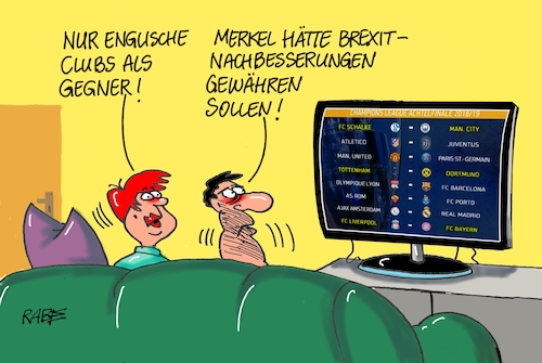 Cartoon: Rache der Briten (medium) by RABE tagged brexit,briten,einbürgerung,deutschland,rabe,ralf,böhme,cartoon,karikatur,pressezeichnung,farbcartoon,tagescartoon,abgrund,bus,boris,johnson,davis,rache,theresa,nachbesserungen,nachverhandlungen,ausstieg,fußball,auslosung,gegner,bayern,dortmund,schalke,champion,league,brexit,briten,einbürgerung,deutschland,rabe,ralf,böhme,cartoon,karikatur,pressezeichnung,farbcartoon,tagescartoon,abgrund,bus,boris,johnson,davis,rache,theresa,nachbesserungen,nachverhandlungen,ausstieg,fußball,auslosung,gegner,bayern,dortmund,schalke,champion,league